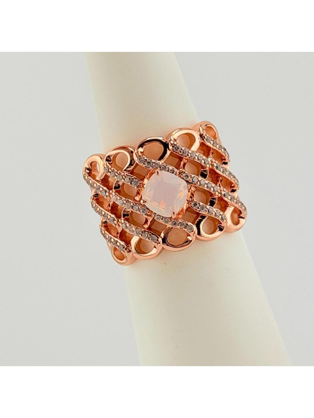 Bomb Party Ring Sz 7 RBP6650 "Bragging On You" Moonstone on Rose Gold